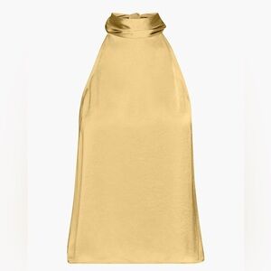 Aritzia Wilfred Runaway Satin Blouse Gold Size XS